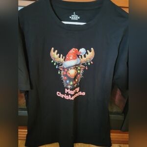 Black Merry Christmoose T-Shirt